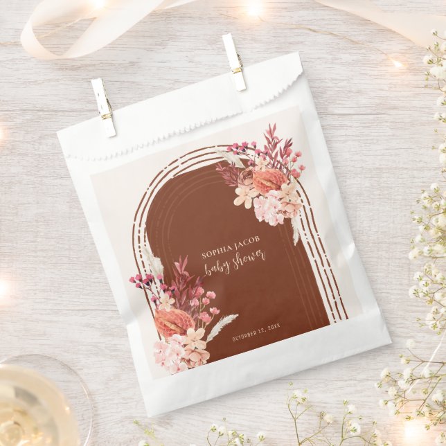Bolsa De Papel Boho Terracotta Floral Arch Baby Shower (Cortado)