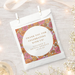 Bolsa De Papel Boho Terroso Floral Despedida de Soltera Agradecim