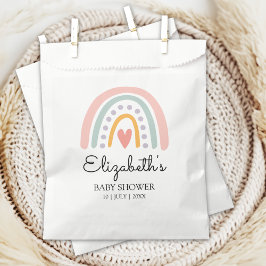 Bolsa De Papel Boho Watercolor Rainbow Baby Shower Girl