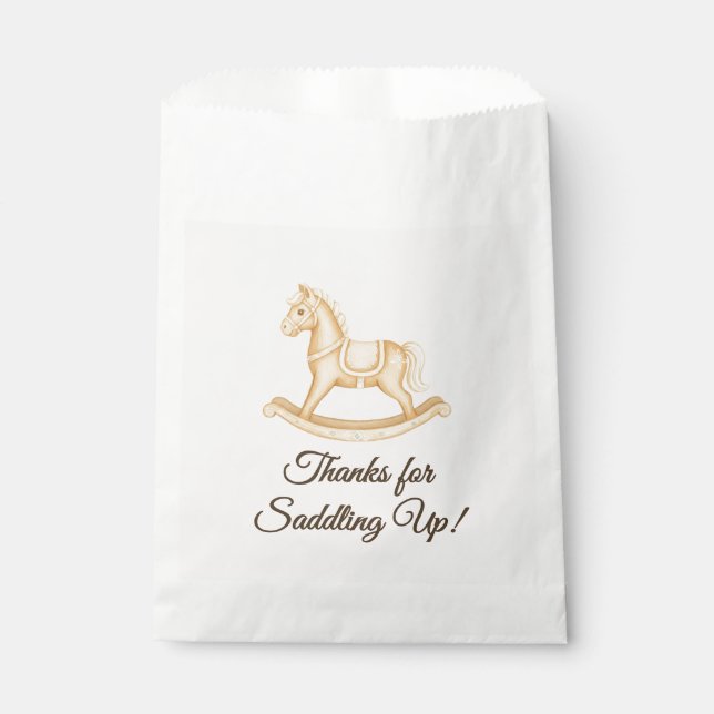 Bolsa De Papel Boho Western Rocking Horse Baby Shower (Anverso)