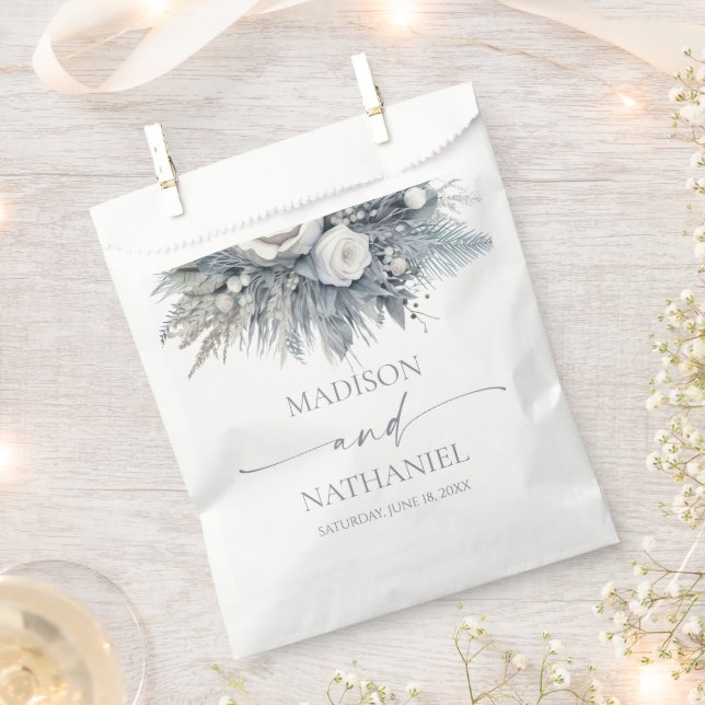 Bolsa De Papel Boho White Rose Flor Floral Boda Jardín (Cortado)