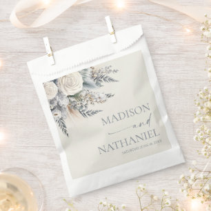 Bolsa De Papel Boho White Rose Flor Floral Boda Jardín