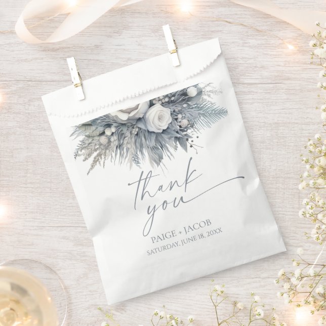 Bolsa De Papel Boho White Rose Flor Floral Boda Jardín (Cortado)