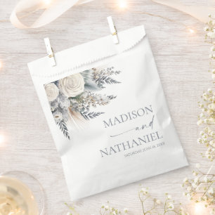Bolsa De Papel Boho White Rose Flor Floral Boda Jardín