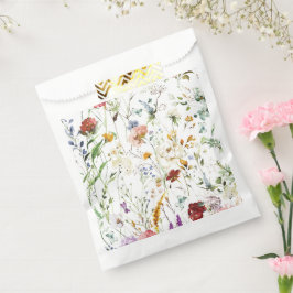 Bolsa De Papel Boho Wildflower Acuarela Primavera Flor