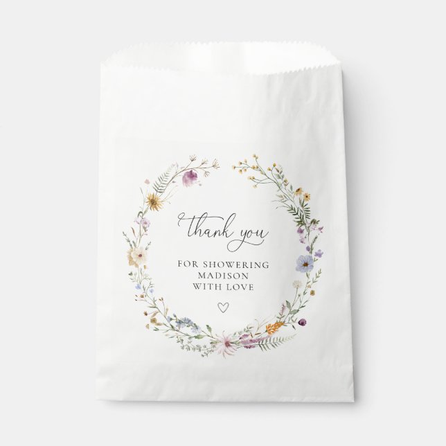 Bolsa De Papel Boho Wildflower Baby Shower (Anverso)