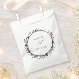 Bolsa De Papel Boho Wildflower Black Brown Fall Wreath Boda