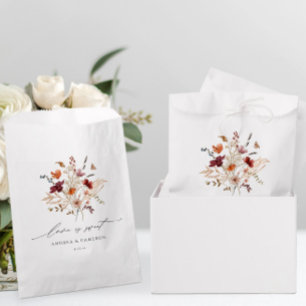 Bolsa De Papel Boho Wildflowers Vintage Fall Wedding