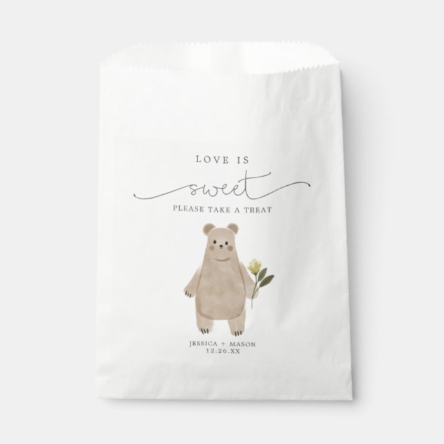 Bolsa De Papel Boho Woodland Love is Sweet Favor Bag (Anverso)