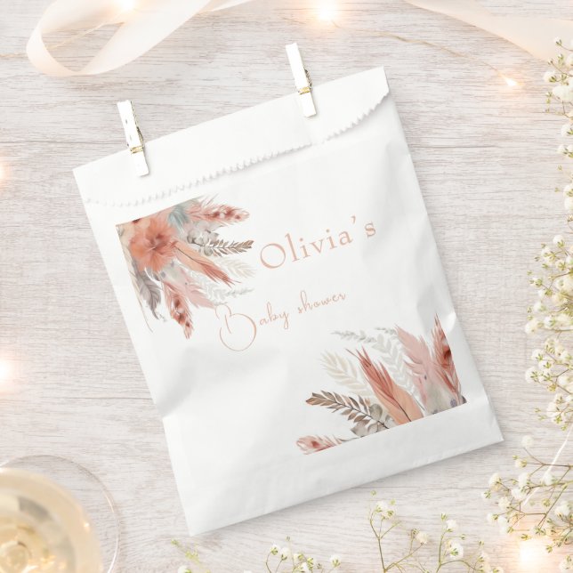 Bolsa De Papel bohoPampas hierba Ducha bebé (Cortado)