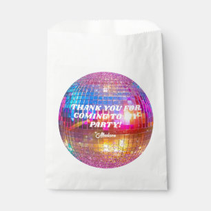 Bolsa De Papel Bola de Discoteca Rosa Dorado Cumpleaños Fiesta Ag