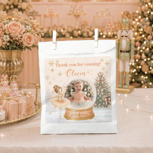Bolsa De Papel Bola de Nieve con Foto Personalizada de Cascanuece
