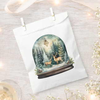 Bolsa De Papel Bola de nieve de bosque invernal de renos