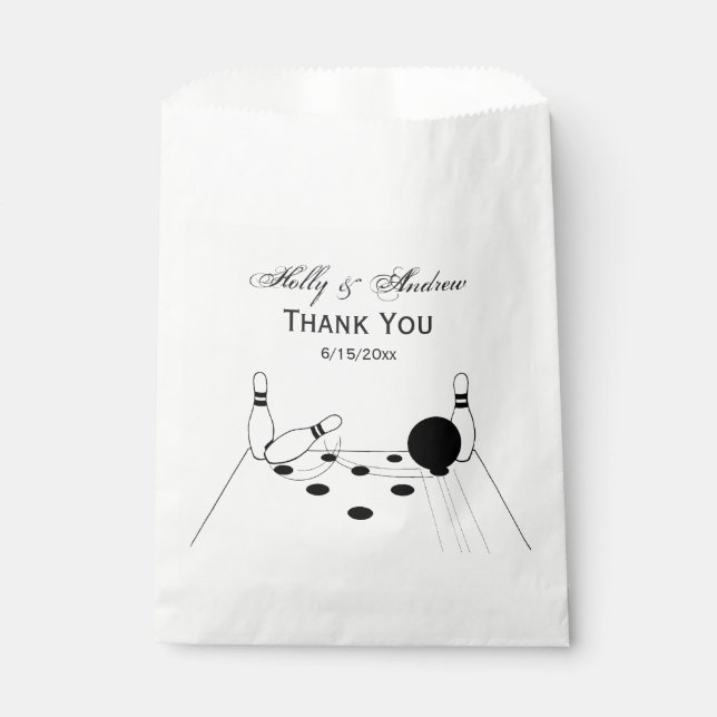 Bolsa De Papel Bolas de boliche y pines deportivos (Anverso)