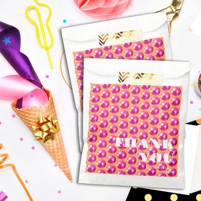 Bolsa De Papel Bolas de Discoteca Retro Rosa Caliente Agradecimie (Subido por el creador)