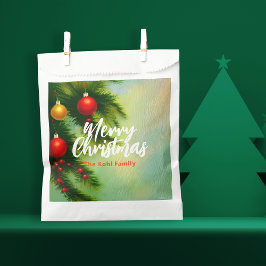 Bolsa De Papel Bolas de Navidades clásicos de época en ramas de p