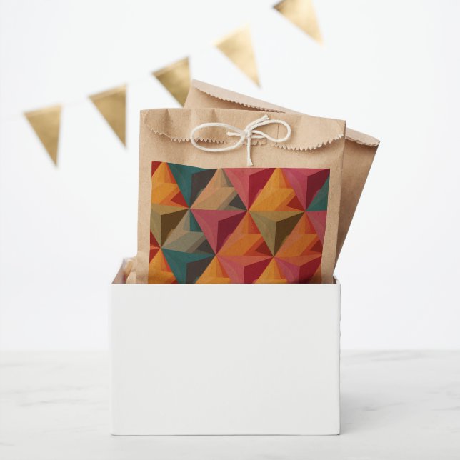 Bolsa De Papel Bold Geometric Triangle Pattern  (Fiesta)