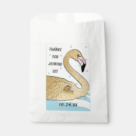 Bolsa De Papel Bolsa Baby Shower Favor, Bebé Flamingo de Oro y Ma