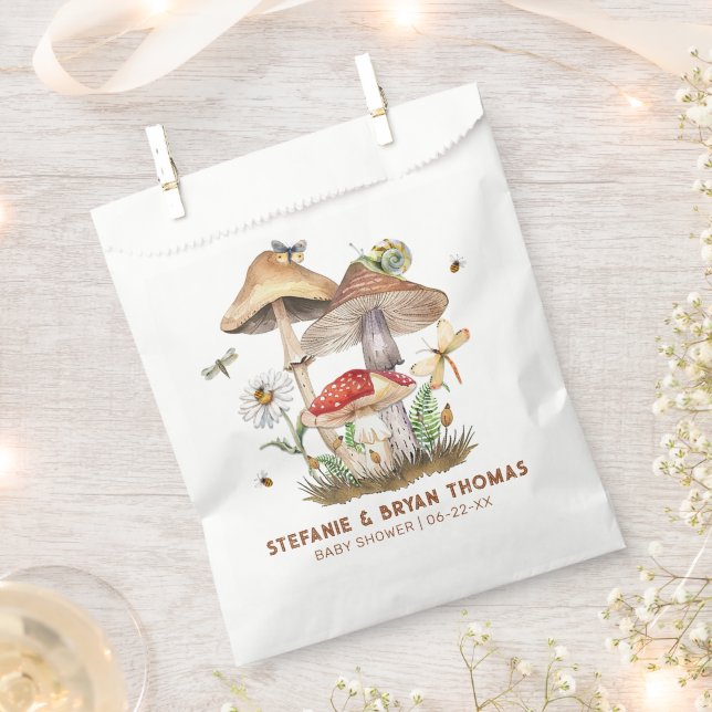 Bolsa De Papel Bolsa Baby Shower Favor para hongos e insectos | W (Cortado)
