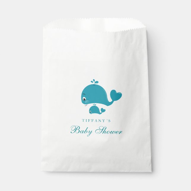 Bolsa De Papel Bolsa de Baby Shower de Whale Boy Neutral para Gén (Anverso)