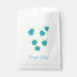 Bolsa De Papel Bolsa de Bagel floral azul