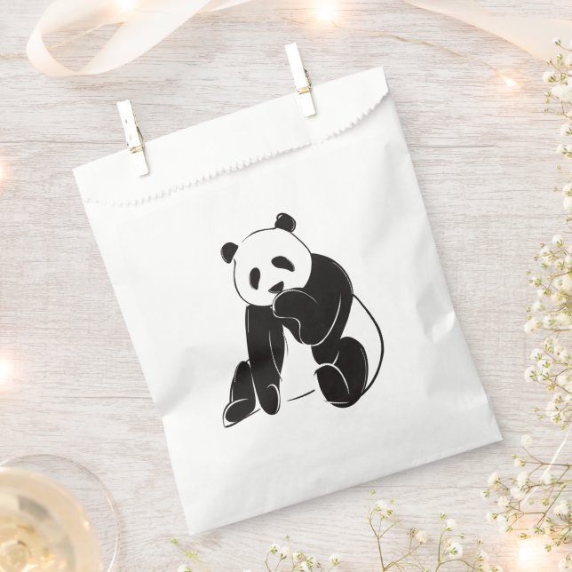 Bolsa De Papel Bolsa de Favor de Cute Panda (Cortado)