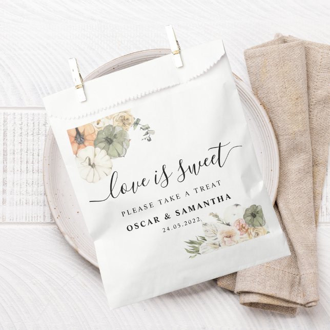 Bolsa De Papel Bolsa de Favor de la Boda Caída | Calabazas acuáti (Subido por el creador)