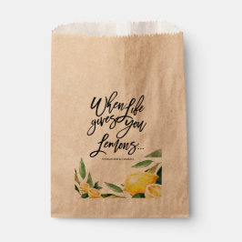Bolsa De Papel Bolsa de Favor de la Boda de Limón de la Acuarela 