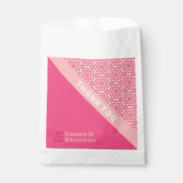 Bolsa De Papel Bolsa de Favor de la Boda Roja Rosa Geométrica