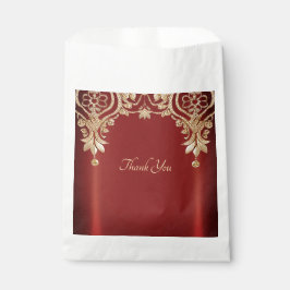 Bolsa De Papel Bolsa de Favor de la Flora Roja de Oro Moderna