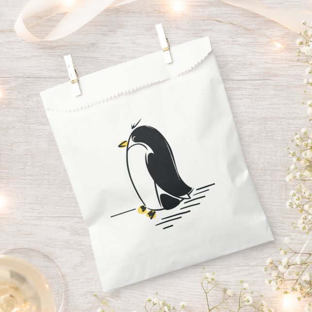 Bolsa De Papel Bolsa de Favor de Pingüino Cute (Cortado)