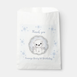 Bolsa De Papel Bolsa de Favor del Oso Azul de Invierno Beary 1er 