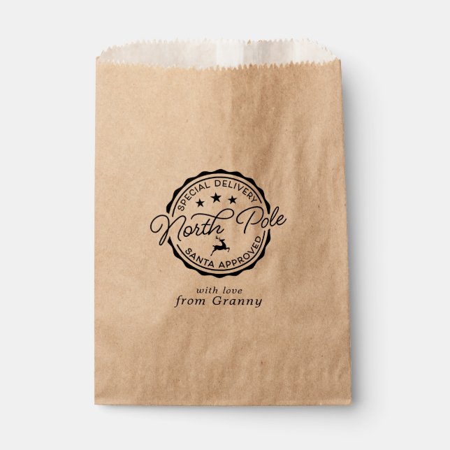 Bolsa De Papel Bolsa de Favor del Polo Norte Cute Santa Seal (Anverso)