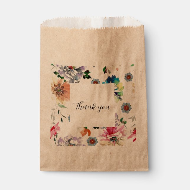 Bolsa De Papel Bolsa de favor floral (Anverso)