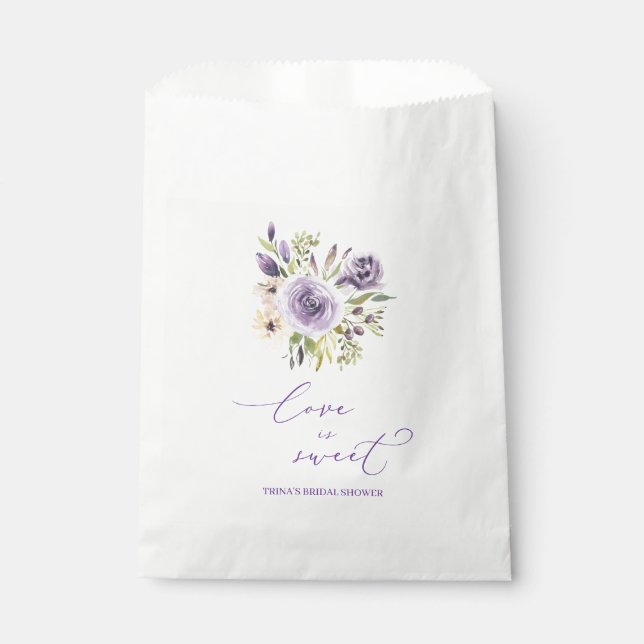 Bolsa De Papel Bolsa de Favor Floral Púrpura (Anverso)
