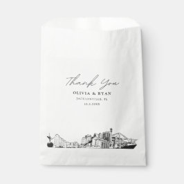 Bolsa De Papel Bolsa de Favor Personalizada de Jacksonville Boda