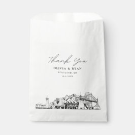 Bolsa De Papel Bolsa de Favor Personalizada del Boda de Portland