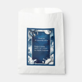 Bolsa De Papel bolsa de favores de boda azul y blanco