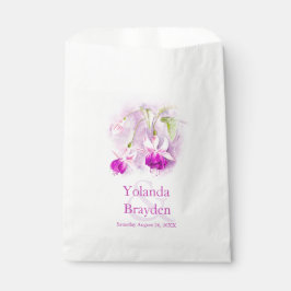Bolsa De Papel Bolsa de favores de la boda de la acuarela de flor