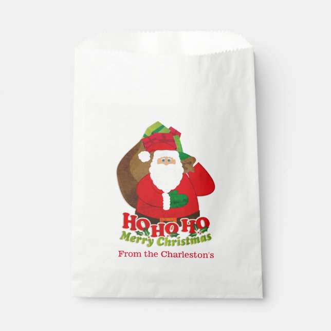 Bolsa De Papel Bolsa de favores personalizada de Santa (Anverso)