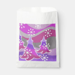 Bolsa De Papel Bolsa de favores púrpura de árboles de invierno