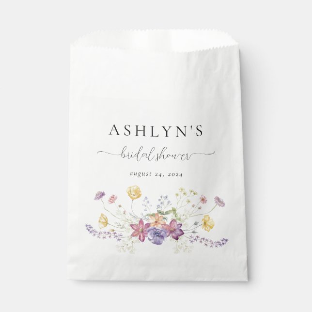 Bolsa De Papel Bolsa de favoritas de ducha de flores silvestres a (Anverso)