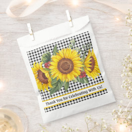 Bolsa De Papel Bolsa de Favoritos de Gingham y Girasoles Damas Ev