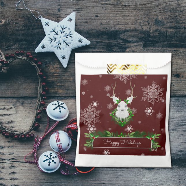 Bolsa De Papel Bolsa de favoritos de renos rojos (Red Reindeer Favor Bags)