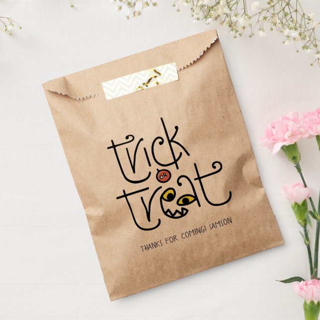 Bolsa De Papel Bolsa de fiesta de truco o tratamiento monstruoso (Sellado)