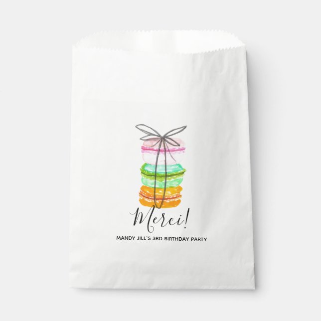 Bolsa De Papel Bolsa de la fiesta de cumpleaños del macaron franc (Anverso)
