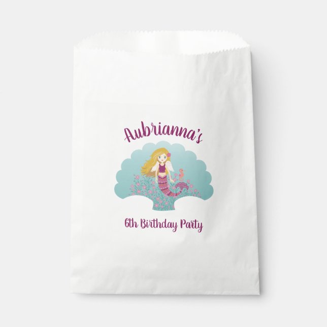 Bolsa De Papel Bolsa de la Mermaid Favor (Anverso)