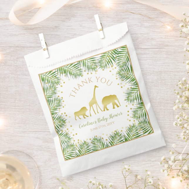 Bolsa De Papel Bolsa Favor del trato de Baby Shower tropical de s (Cortado)