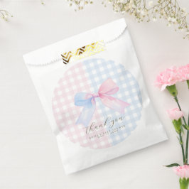 Bolsa De Papel Bolsa favorita azul o rosa de Gingham Bow