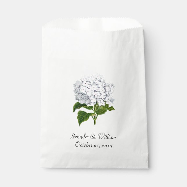 Bolsa De Papel Bolsa favorita de bodas de hidrangea blanca (Anverso)